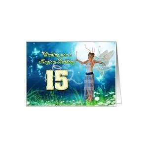    Magical fairy birthday card for 15 years old Card Toys & Games