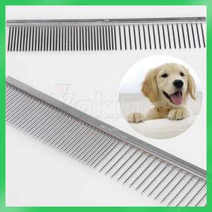 Fine Stainless Steel Teeth Comb Dog Cat Hair Pet Grooming Brand New 