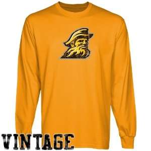 NCAA Appalachian State Mountaineers Gold Distressed Logo Vintage Long 