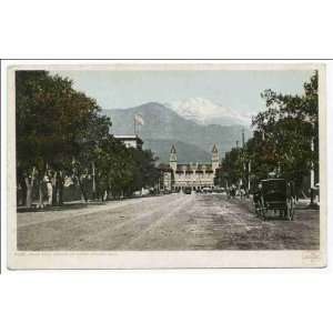 Reprint Pikes Peak Avenue from Colorado Springs, Colorado 1900 1902 