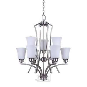  Flamenco   25 9 light chandelier in brushed pewter with 