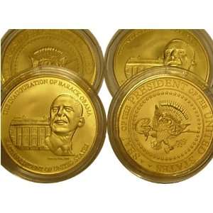  1 Oz Gold Barack Obama Signed Inauguration Coins 