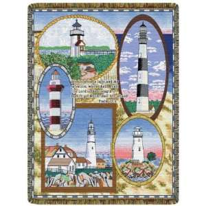 Lighthouse Psalm 271 Tapestry Throw 