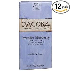 Dagoba Organic Chocolate Bar, Lavender Blueberry (Dark Chocolate 
