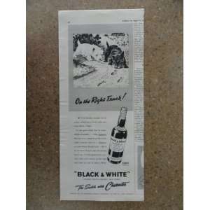  Scotch,Vintage 40s print ad (black and white scottie dogs tracking 