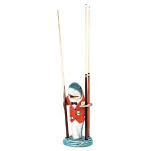  Red Shark Pool Cue Holder Statue
