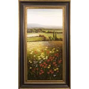    670845 Floral Hillside Panel I Framed Oil Painting