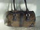   Liz Claiborne Gold Lt Bronze LC Class Crest Satchel Handbag/Purse