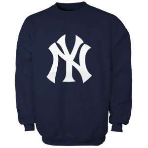   New York Yankees Navy Blue Suedetek Logo Crew Sweatshirt Sports
