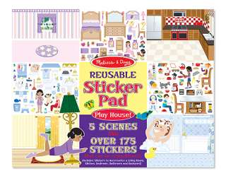 PLAY HOUSE 175+ Reusable Stickers and 5 Scenes~ new product Melissa 