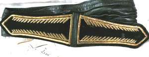   1970s Velvet Leather Gold Le Zoni Velcro Belt Holiday Gift Sale  