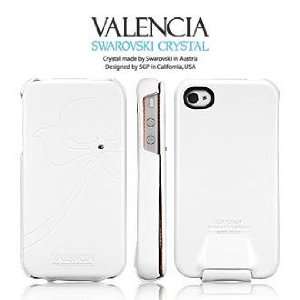  SGP Valencia iPhone 4 Leather Case Swarovski White Cell 