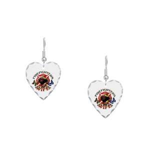  Earring Heart Charm Firefighters Fire Fighters Wife with 