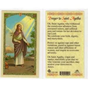    Saint/St. Agatha Holy Card Patron of Breast Cancer 