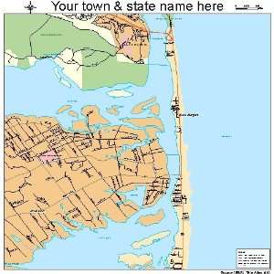  Street & Road Map of Sea Bright, New Jersey NJ   Printed 