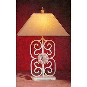  Cracked Beige Wrought Iron Table Lamp