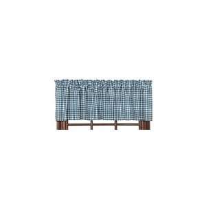  Soldier Blue Check Valance Lined 16x72