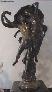 Superb Antique Bronze Dancers Signed Eug Marioton  
