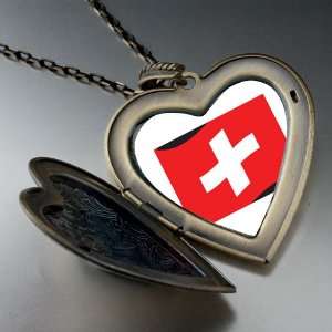 Switzerland Flag Large Pendant Necklace