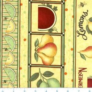  45 Wide Fresh Market Fruit Stripe Maize Fabric By The 