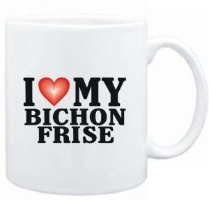 Mug White  I LOVE Bichon Frise  Dogs