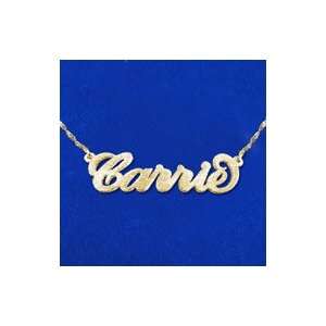   Carrie Style Personalized 14k Solid Gold Name Necklace Jewelry