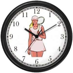   Player No.2 Tennis Theme Wall Clock by WatchBuddy Timepieces (Black