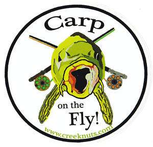 Fly Fishing Bumper Stickers CARP ON THE FLY flies rods  