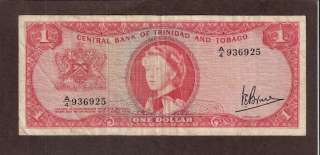 TRINIDAD & TOBAGO   1 DOLLAR 1964 @ SIGN. 3 @  