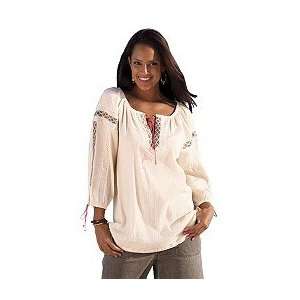  Embroidered gauze peasant shirt Beautiful style makes this 