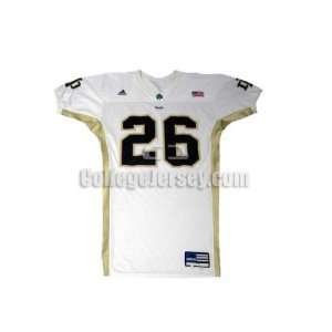  White No. 26 Game Used Notre Dame Adidas Football Jersey 