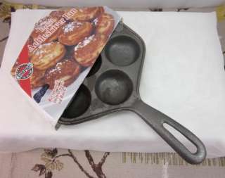   Iron Norpro Danish Aebleskiver Donut Pastry Making Pan w Recipe  