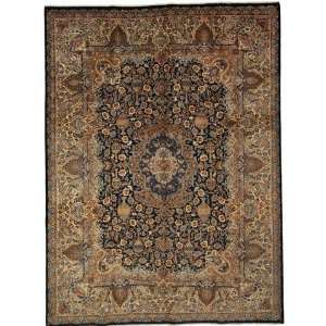  99 x 131 Navy Blue Persian Hand Knotted Kashmar Rug 
