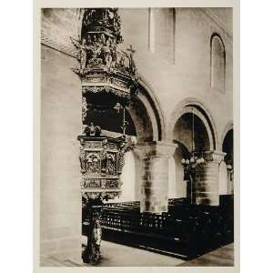  1924 Interior Pulpit Pews Stavanger Cathedral Norway 