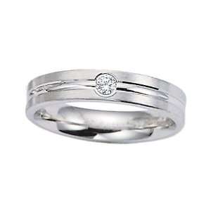   Comfort Fit Diamond Wedding Band / Ring in 14 kt White Gold Size 6.5