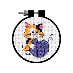   Craft Cute Kitty Counted Cross Stitch Kit 3 Round Electronics
