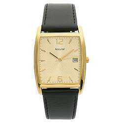 Buy Accurist Mens Black Leather Rectangular Watch from our Mens 