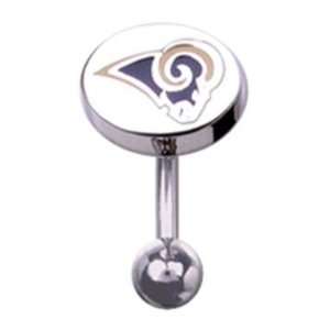 St. Louis Rams 316L Stainless Steel Belly Ring   14G   3/8 Inch Bar 