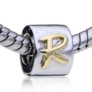   Letter R European Charm Bead Fits Pandora Bracelet Pugster Jewelry