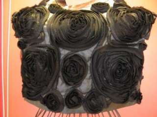 BEBE bolero rosette woven 169030 black jacket vest  