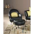 Chintaly Imports Modern Chair W/ Accent Yellow Pillow and Ottoman