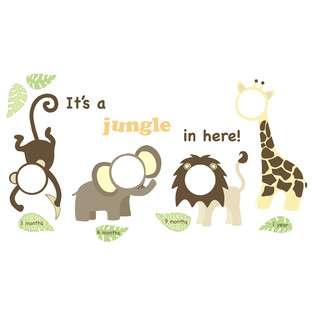 Wall POPS Zoo Jungle Baby First Year Growth Chart Photo Frame Animals 