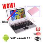 WolVol MINI NETBOOK 7 inch Mini Netbook 2GB HD WIFI ,android2.2 PINK 