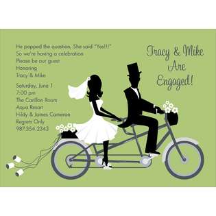 Noteworthy Collections Tandem Bike Ride Wasabi Personalized Wedding 