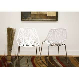Wholesale Interiors Set of 2 Dining Chairs with Cut Out Tree Design in 