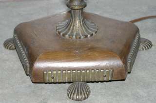 Hungarian or Italian Art Deco Wooden & Metal Table Lamp  