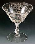   Portia Basket Etched Low Champagne Sherbet Crystal VTG Stemware Glass