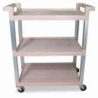 rubbermaid three shelf ladder cart w aluminum uprights beige