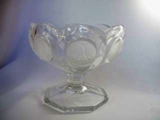 FOSTORIA CRYSTAL SATIN COIN GLASS JELLY COMPOTE BOWL  