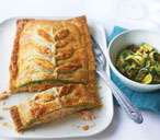 Salmon en croute with watercress